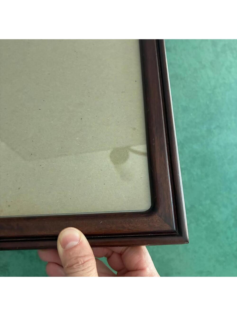 Vintage Dark Wood 8x10 Picture Frame Sliding Back Easel Wall Hanging - Picture 3 of 7